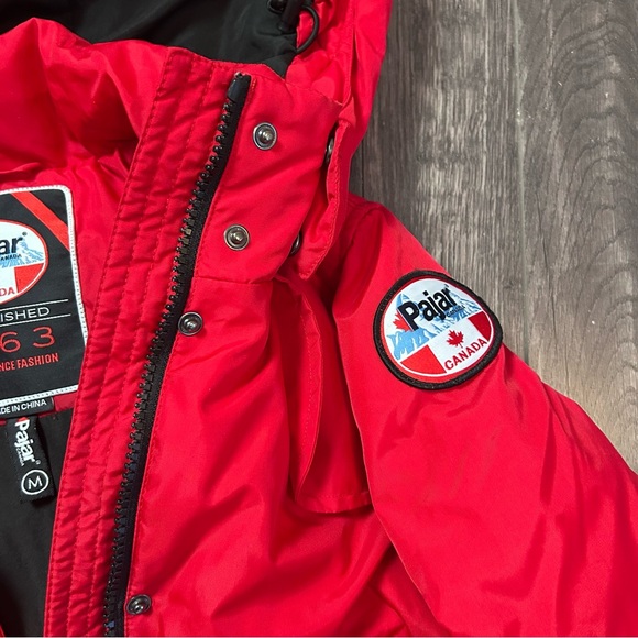 Pajar Canada Parka Jacket Women’s Performance Red Hooded Down Feather Sz M NOTE - Picture 4 of 11